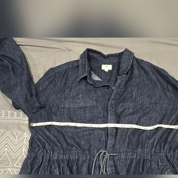 AG Adriano Goldschmied Pause Parka Denim Drawstring Waist Dress Size Medium - Picture 4 of 10